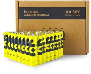 Uniross Essential Alkaline LR06 AA sārma baterijas, 36 gabalu iepakojums