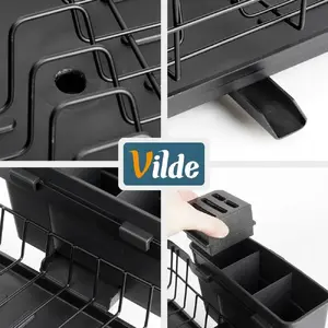 Металлическая сушилка для посуды Vilde черная