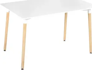 Beliani Stół do jadalni 120 x 80 cm biały z jasnym drewnem NEWBERRY