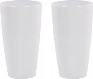 Beliani Zestaw 2 doniczek ⌀ 32 cm biały TSERIA