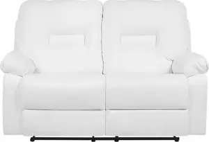 Beliani Sofa rozkładana 2-osobowa ekoskóra biała BERGEN
