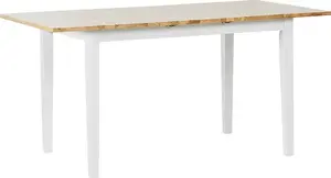 Beliani Stół do jadalni rozkładany 120/150 x 80 cm jasne drewno z białym HOUSTON