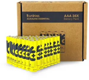 Uniross Essential Alkaline LR03 AAA sārma baterijas, 36 gab.