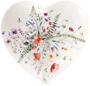 Lumarko Talerz deserowy porcelanowy serce MAKI 17,5x17 cm