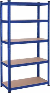 Songmics Regał 5-poziomowy, Regał Stalowy Do Przechowywania, Montaż Bez Użycia Narzędzi, Do Garażu, Szopy, Nośność 875 Kg, 40 X 90 X 180