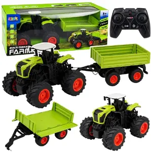 LEANToys Remote Controlled Farm Tractor with Tipper Trailer 1:16 Scale