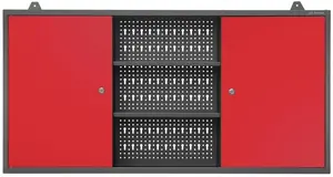 Jan Nowak BEN Wall-Mounted Workshop Cabinet, Anthracite and Red