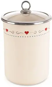 Lumarko TONCA Enamelled Food Container with Glass Lid 1.9L
