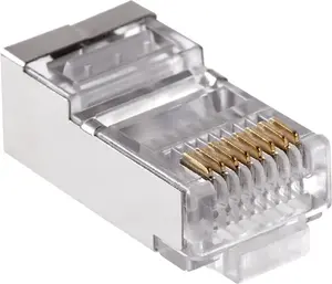Wtyk telefon. RJ45 8P 8C(drut)przelotowy CAT.5E ekranowany