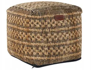 Beliani Puf z juty 40 x 40 cm beżowy MABULA