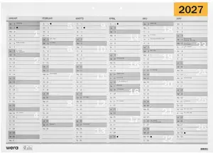 Wera 2027 Wall Calendar A4 Format