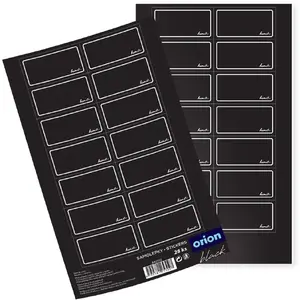 Lumarko Self-Adhesive Jar Labels, Black, 28 Pieces