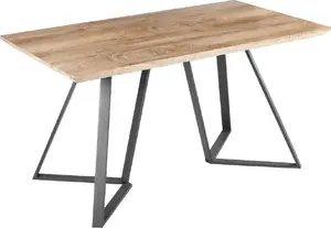 Beliani Stół do jadalni 140 x 80 cm jasne drewno z brązowym UPTON
