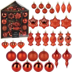 Slowmoose Bombki choinkowe nietłukące czerwone 3-11,5 cm 32 szt.