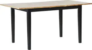 Beliani Stół do jadalni rozkładany 120/150 x 80 cm jasne drewno z czarnym HOUSTON