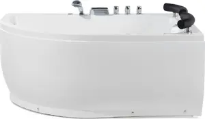 Wanna Shumee Wanna narożna LED lewa z hydromasażem 160 x 113 cm biała PARADISO
