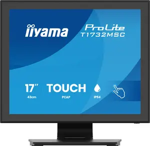 iiyama ProLite T1732MSC-B2S 17 collu SXGA LED skārienjūtīgais monitors ar 1280 x 1024 izšķirtspēju, iebūvētiem skaļruņiem, HDMI, DisplayPort un VESA atbalstu melnā krāsā