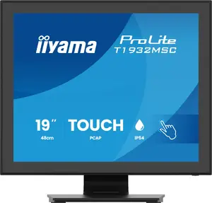 iiyama ProLite T1932MSC-B2S 19 collu SXGA LED skārienekrāna monitors ar IPS paneli, HDMI, DisplayPort, VGA, iebūvētiem skaļruņiem un VESA atbalstu melnā krāsā