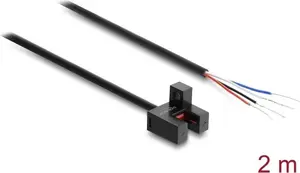 Delock 91869 Slot Sensor 5 mm Type F with 4 Open Cable Ends PNP L/D Switchable 2 m
