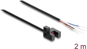 Delock 91871 Slot Sensor 5 mm Type R with 4 Open Cable Ends PNP L/D Switchable 2 m