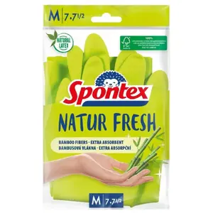 NATUR FRESH DAUDZREIZLIETOJAMIE CIMDI, M, ZAĻI, DABĪGAIS LATEKSS, Spontex