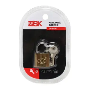 Навесной замок BESK 20 мм с 3 ключами, модель 25AR029-1