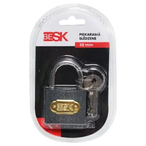 Навесной замок BESK 38 мм с 3 ключами, 25AR031-3