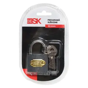Навесной замок BESK 32 мм с 3 ключами, 25AR031-4
