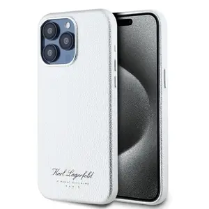 Чехол Karl Lagerfeld Grained PU Hotel RSG для iPhone 15 Pro Max, серый