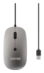 Оптическая мышь Unitek T060BGY01, симметричная, 1600 DPI, USB Type-A, 4 кнопки, серая