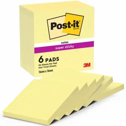 3M Post-It Super Sticky līmlapiņas 654-6SS-CY Photo 2