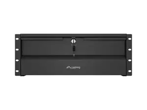 Lanberg 19" Rack Cabinet Drawer 4U 360 mm Black (4U/483 × 360 mm, Load Capacity up to 90 kg, 4-Point Mounting)