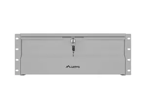 Lanberg 19" Rack Cabinet Drawer 4U 360 mm Grey (4U/483 × 360 mm, Load Capacity up to 90 kg, 4-Point Mounting)