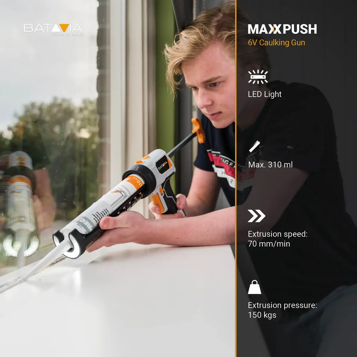 Batavia B.V. Maxxpush hermētiķa pistole ar LED Photo 7