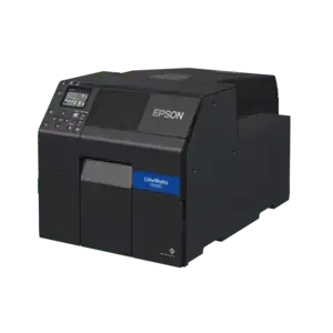 Epson ColorWorks C6000 Series colour label printer, 112 mm media, 85 mm/s, cutter, Ethernet, USB, black