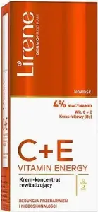 Восстанавливающий крем-концентрат Lirene C+E Vitamin Energy для лица день и ночь 40 мл