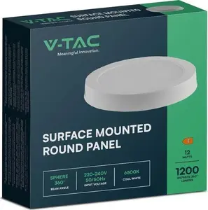 Lampa sufitowa V-TAC Panel LED V-TAC Natynkowy Premium Downlight 12W Okrągły fi170 VT-60012 4000K 1200lm