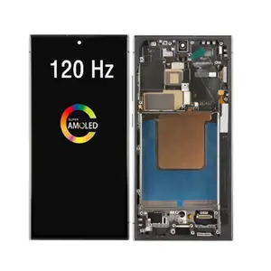 Riff AMOLED Display Assembly for Samsung Galaxy S24 Ultra S928, 6.7-inch, Touch Screen with Fingerprint Support and Gray Frame