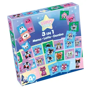 Tactic Lumo Stars 3-in-1 : Memo, Lotto, Domino Карточная игра Matching