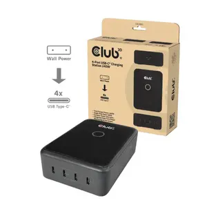 Зарядная станция Club 3D CAC-1933 4x USB-C 240 Вт GaN PD 3.1 с PPS и LED-дисплеем