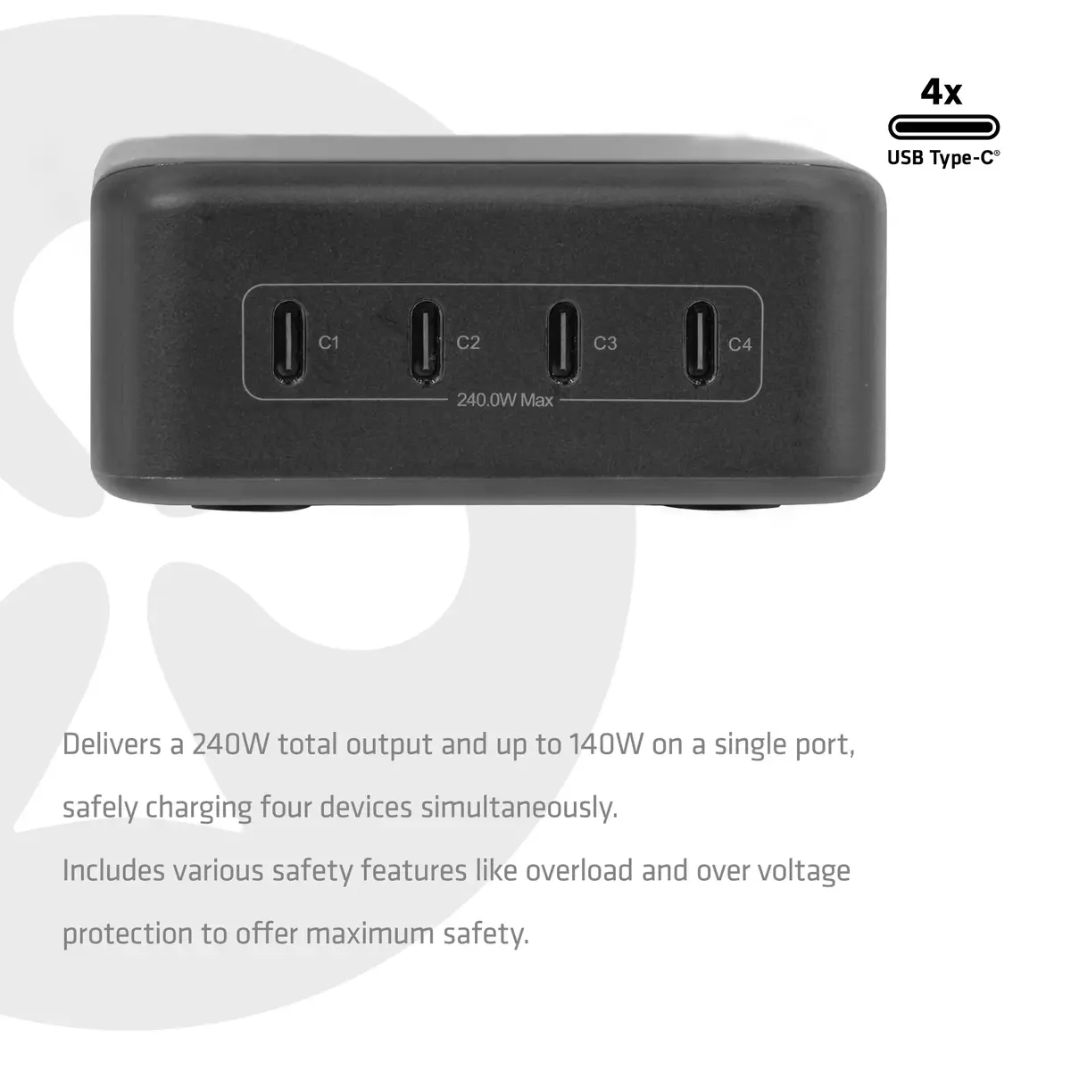 Зарядная станция Club 3D CAC-1933 4x USB-C 240 Вт Photo 5