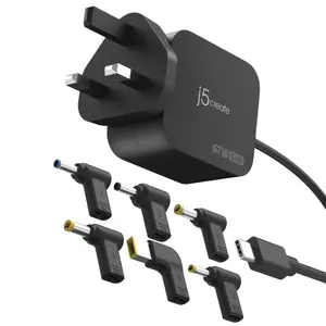j5create JUP1565DC 67W GaN USB-C Power Adapter with 6 DC Connectors