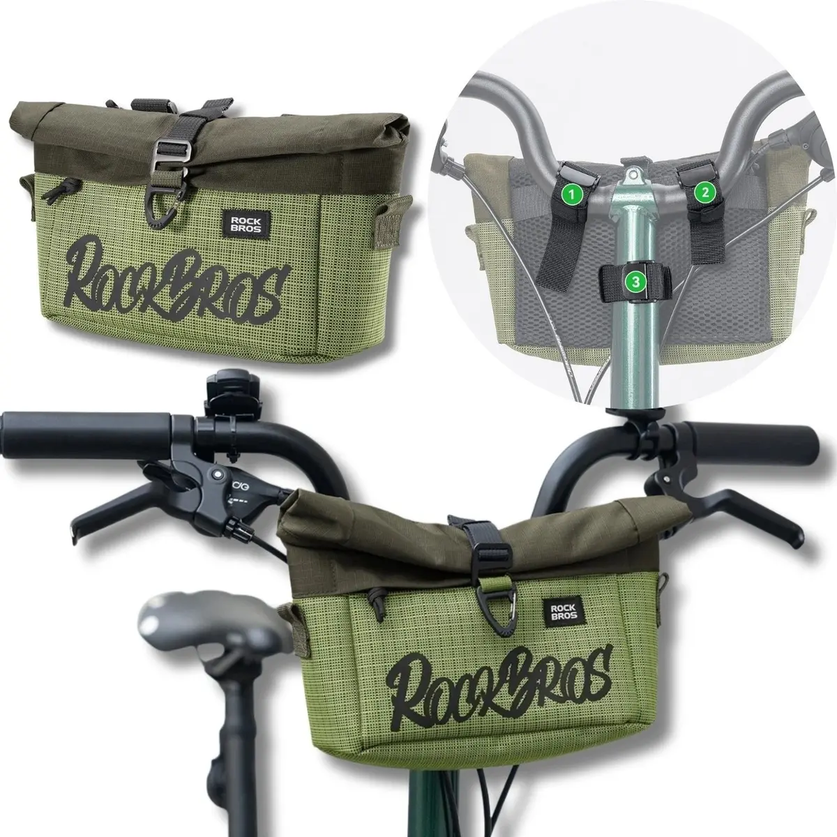 Salokāma velosipēda stūres soma Rockbros W020-1