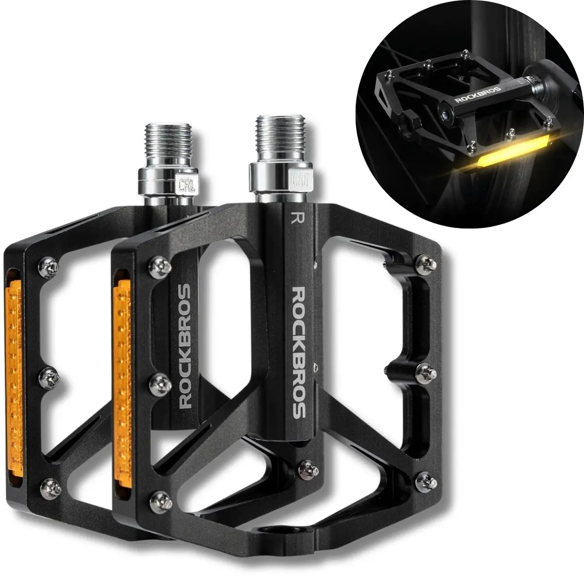 Rockbros K371 alumīnija velosipēda pedāļi ar