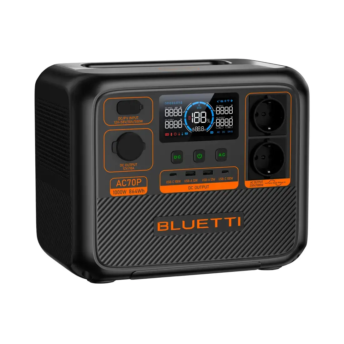 Bluetti AC70P Portable Power Station 1000W 864Wh Photo 2