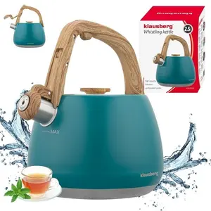 Klausberg KB-9040 Stainless Steel Whistling Kettle 2.5L Turquoise