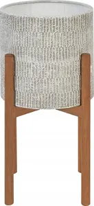 Beliani Doniczka na stojaku 30 x 30 x 59 cm szara PINSAPO