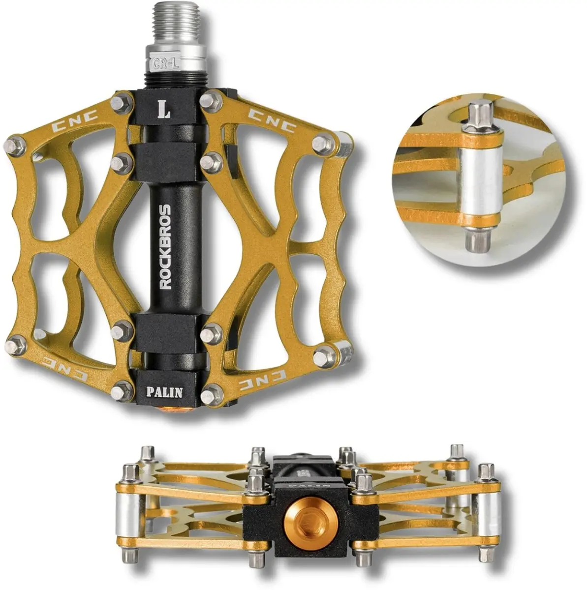 Rockbros JT201012LG alumīnija platformas velosipēda pedāļi