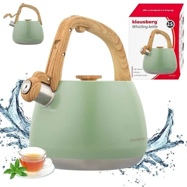 Klausberg KB-9039 tērauda tējkanna ar svilpi