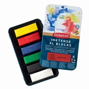 Derwent XL Inktense bloku komplekts, 6 gabali metāla kārbā